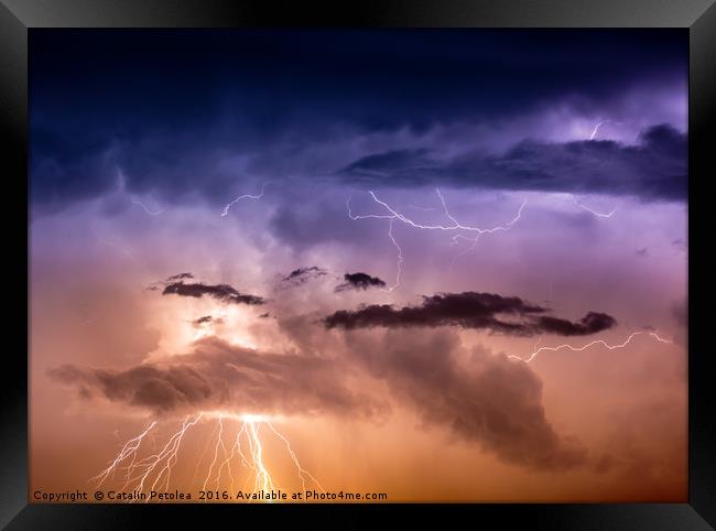 Cloudscape with thunder bolt Framed Print by Ragnar Lothbrok