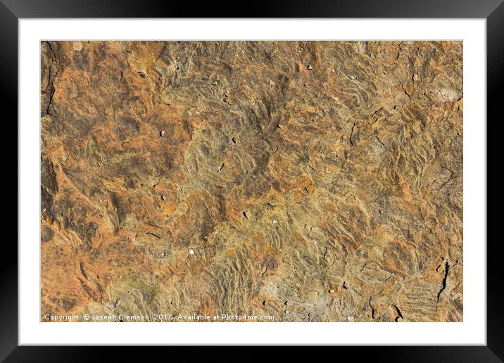 Weathered yorkstone paving Framed Mounted Print by Joseph Clemson