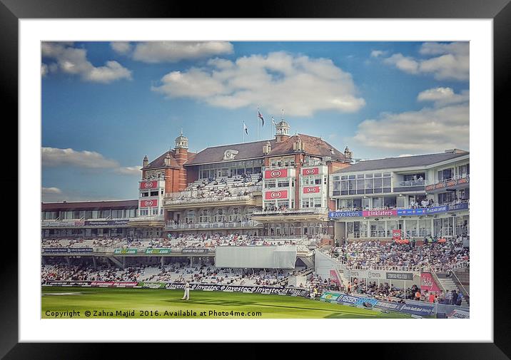 Oval Cricket Stadium London Framed Mounted Print by Zahra Majid
