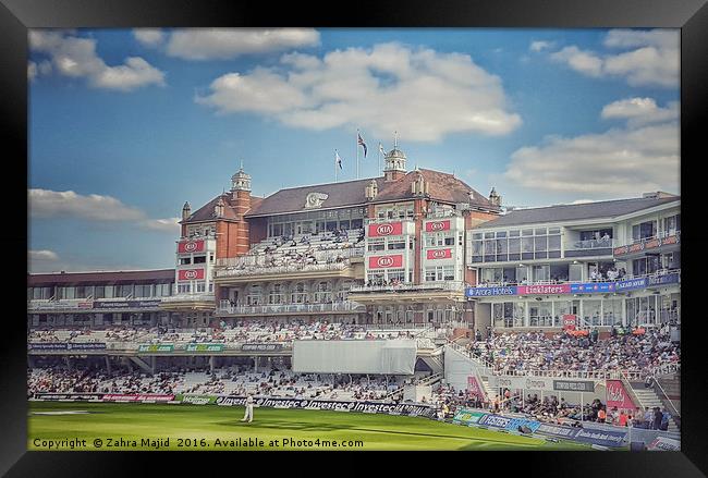 Oval Cricket Stadium London Framed Print by Zahra Majid