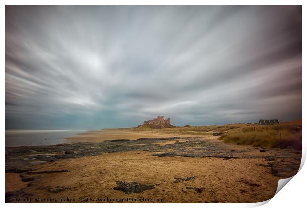 Castle on the Beach Print by andrew blakey