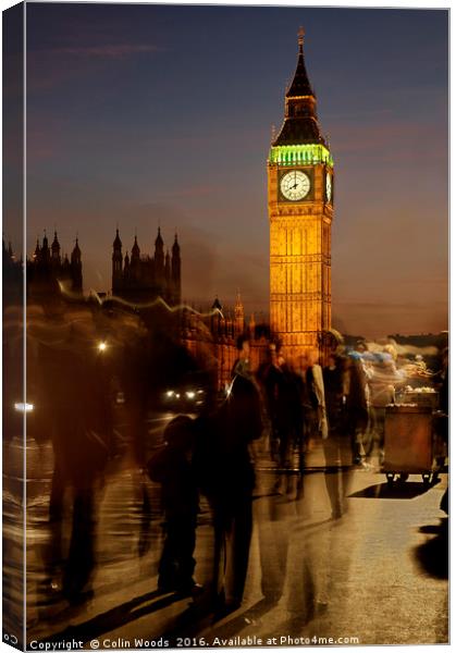 Big Ben at Night Canvas Print by Colin Woods