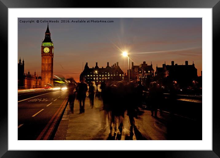 Big Ben at Night Framed Mounted Print by Colin Woods