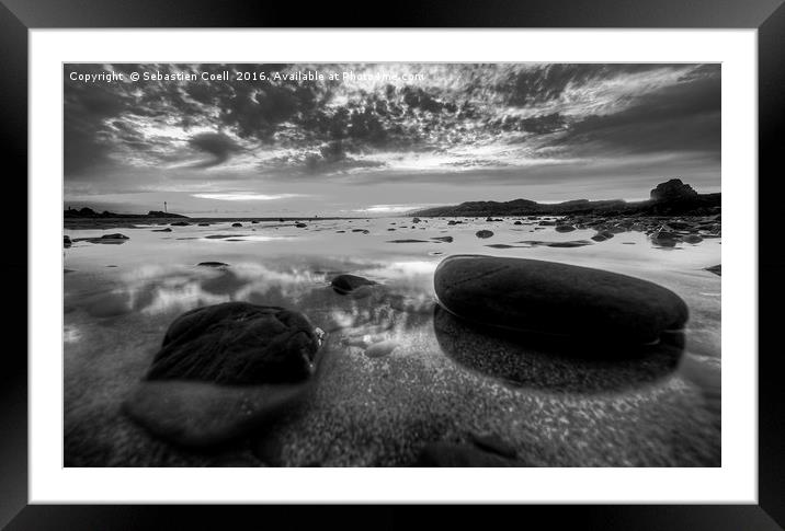 High contrast at bude Framed Mounted Print by Sebastien Coell