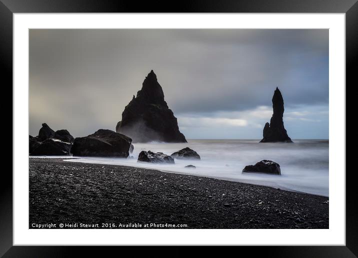 Basalt Sea Stacks, Iceland Framed Mounted Print by Heidi Stewart