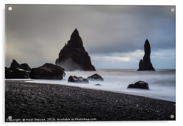 Basalt Sea Stacks, Iceland Acrylic by Heidi Stewart