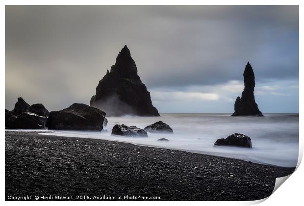 Basalt Sea Stacks, Iceland Print by Heidi Stewart