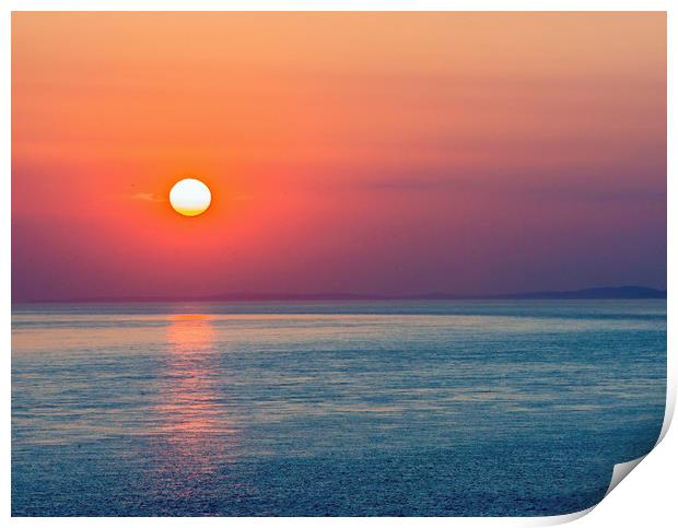 A beautiful Sunset over the Glamorgan Coast Wales Print by Nick Jenkins