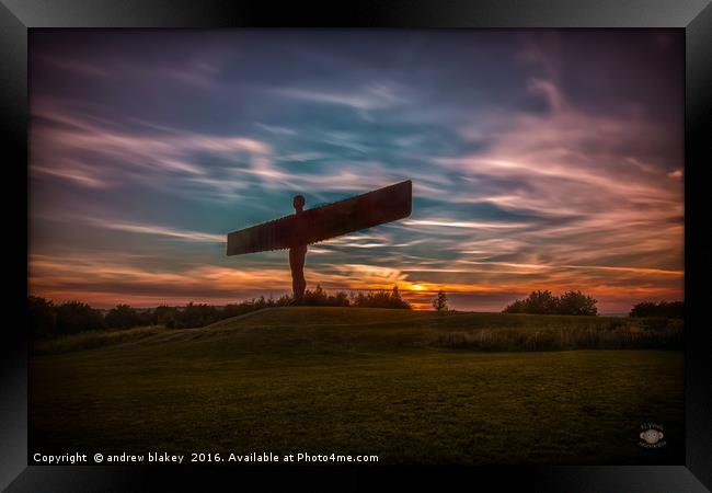 Majestic Angel of the North Framed Print by andrew blakey