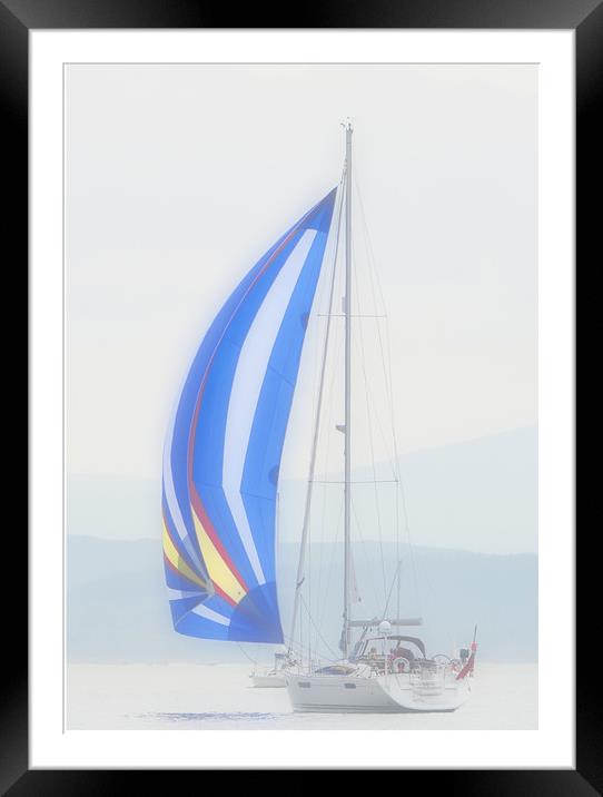 Lonely Yacht Two Framed Mounted Print by Matt Johnston