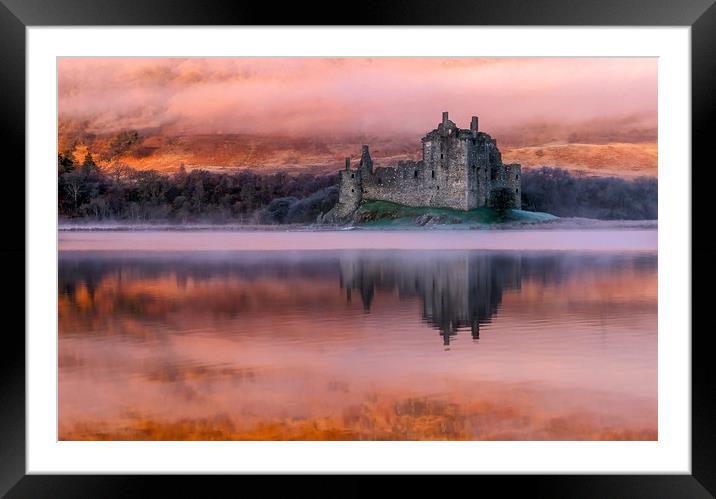 Misty Sunrise Kilchurn Castle Framed Mounted Print by Matt Johnston