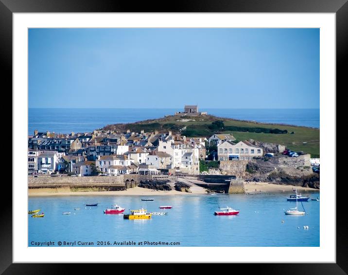 Captivating Cornish Coastal Haven Framed Mounted Print by Beryl Curran
