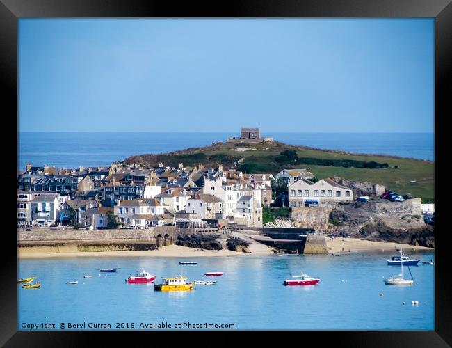  st Ives Captivating Cornish Coastal Haven Framed Print by Beryl Curran