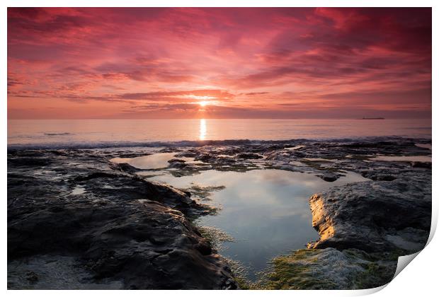 Sunrise over the Farne Isles Print by Anthony Simpson