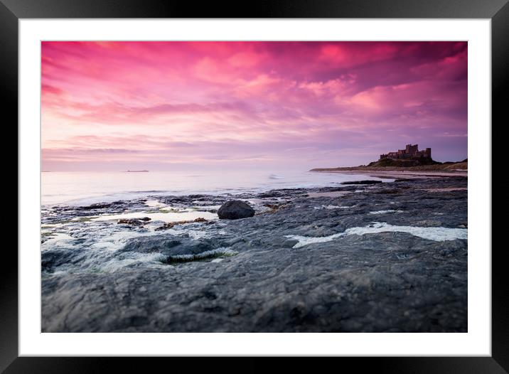 Sunrise at Bamburgh Castle Framed Mounted Print by Anthony Simpson