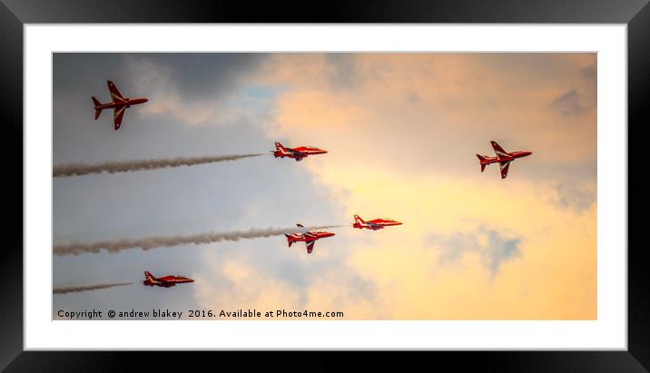 Red Arrows Roll Framed Mounted Print by andrew blakey