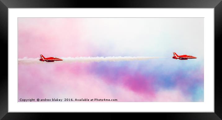 Red Arrows, color chase Framed Mounted Print by andrew blakey