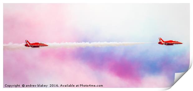 Red Arrows, color chase Print by andrew blakey