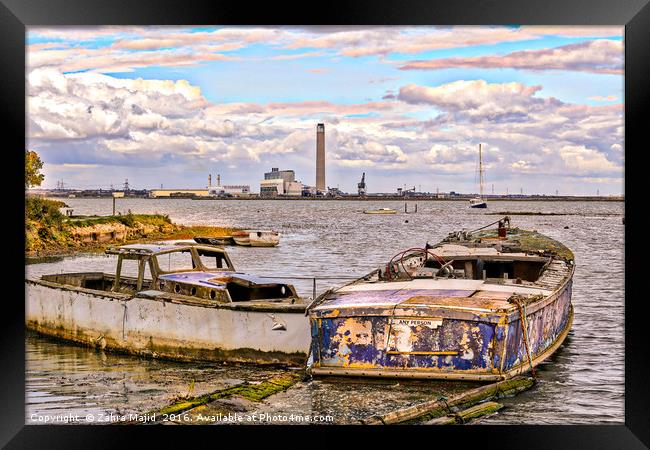 Abandoned Boats in Medway Framed Print by Zahra Majid