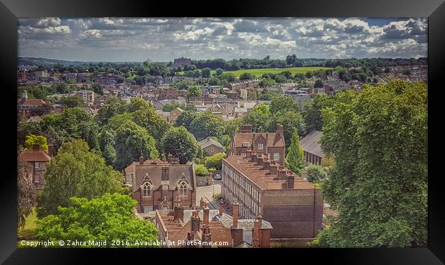 View of Rochester from the Castle Framed Print by Zahra Majid