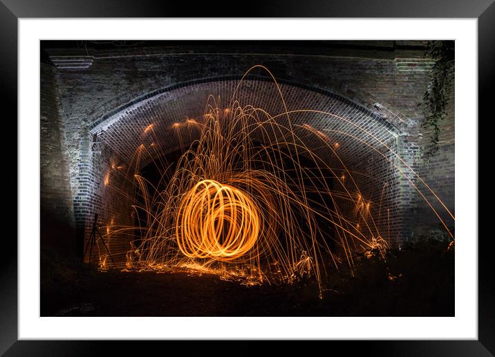 Sparks under the bridge Framed Mounted Print by Kevin Snelling