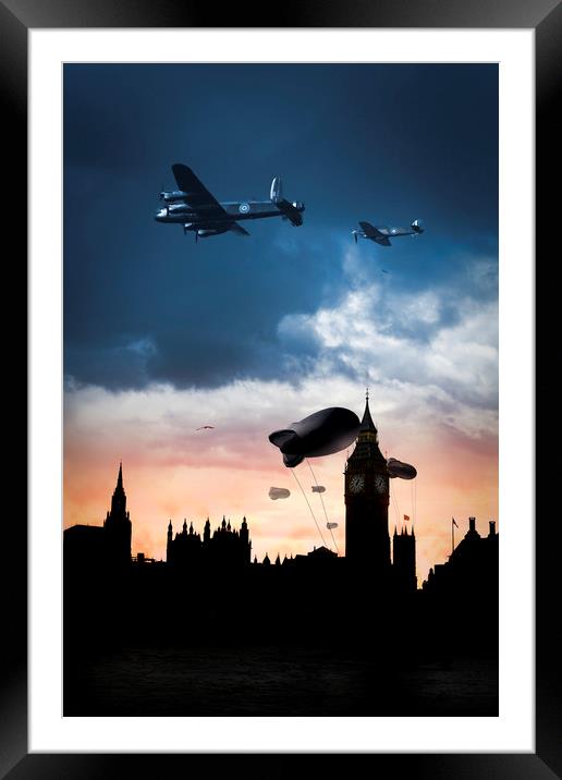 Big Ben in the Blitz Framed Mounted Print by George Cairns