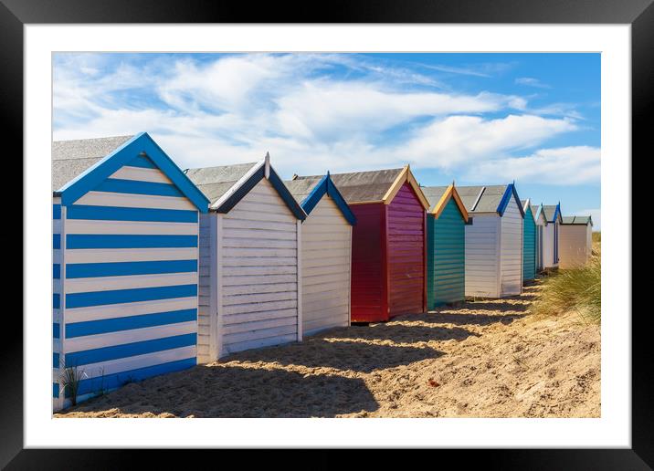 Bright and Vibrant Seaside Cabins Framed Mounted Print by Kevin Snelling