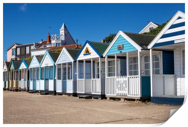 Southwold beach huts Print by Kevin Snelling