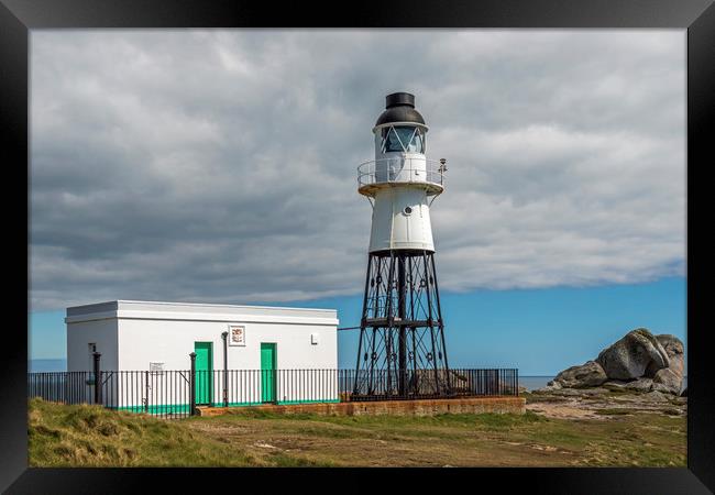 Peninnis Headland Lighthouse on St Marys Scillies Framed Print by Nick Jenkins