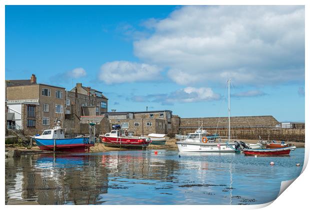 Low Tide Town Beach Boats Hugh Town Scilly Isles Print by Nick Jenkins