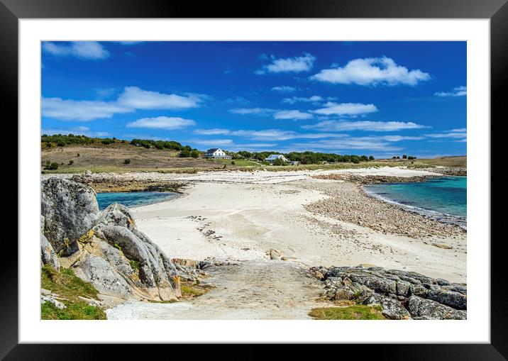 The Bar between Gugh and St Agnes on the Scillies Framed Mounted Print by Nick Jenkins