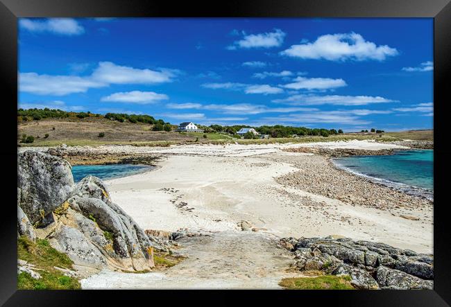 The Bar between Gugh and St Agnes on the Scillies Framed Print by Nick Jenkins