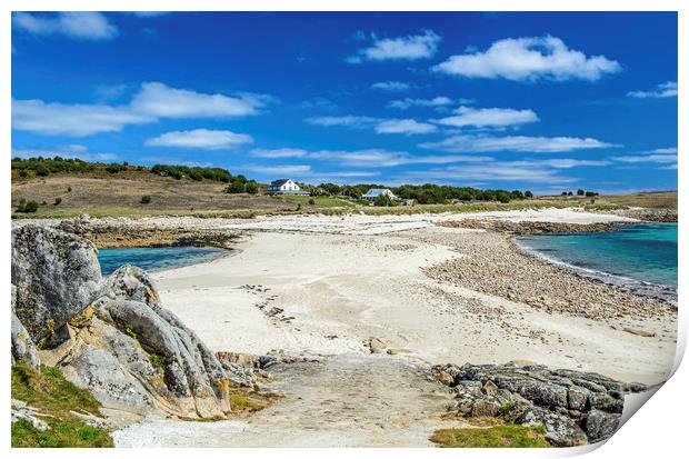 The Bar between Gugh and St Agnes on the Scillies Print by Nick Jenkins