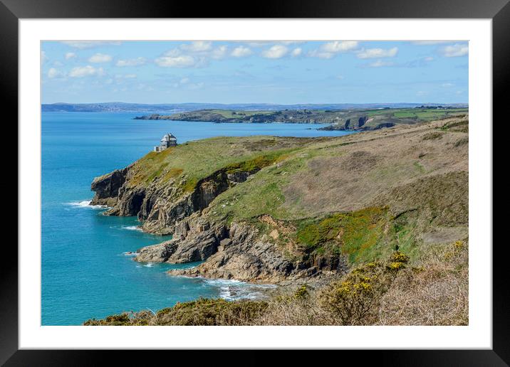 Rinsey Head near Porthleven south Cornwall coast Framed Mounted Print by Nick Jenkins