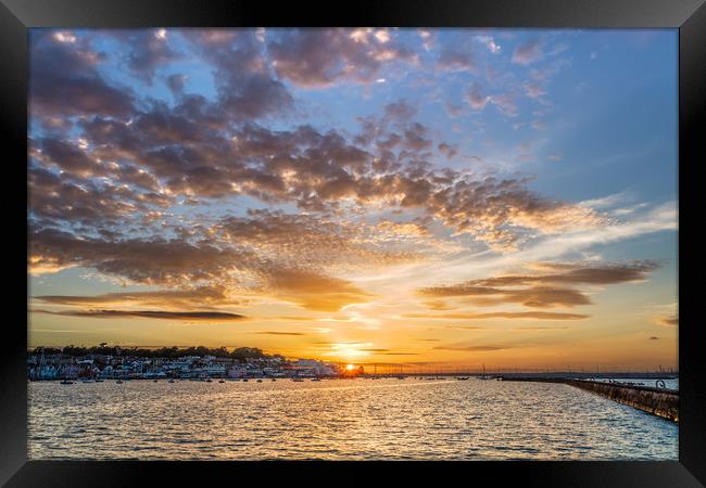 Cowes Week Sunset Framed Print by Wight Landscapes