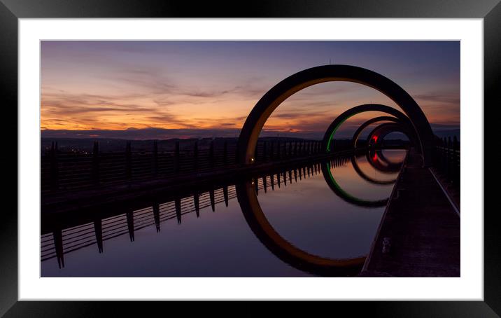 Falkirk Wheel just after sunset. Framed Mounted Print by Tommy Dickson