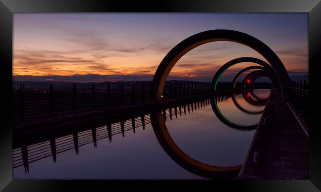 Falkirk Wheel just after sunset. Framed Print by Tommy Dickson