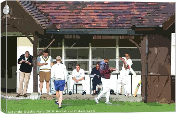 Club Cricket England Canvas Print by Zahra Majid