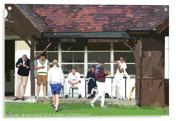 Club Cricket England Acrylic by Zahra Majid