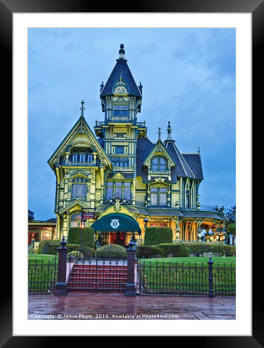 Victorian Architecture of the Carson Mansion. Framed Mounted Print by Jamie Pham