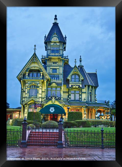 Victorian Architecture of the Carson Mansion. Framed Print by Jamie Pham