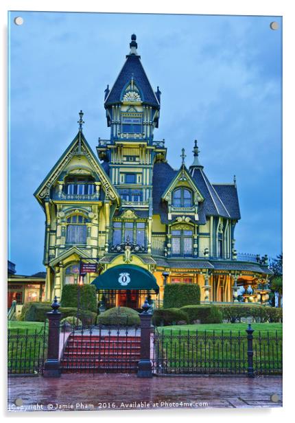 Victorian Architecture of the Carson Mansion. Acrylic by Jamie Pham