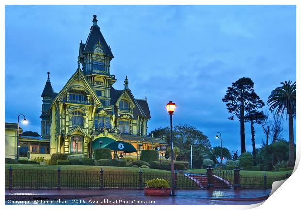 Victorian Architecture of the Carson Mansion Print by Jamie Pham