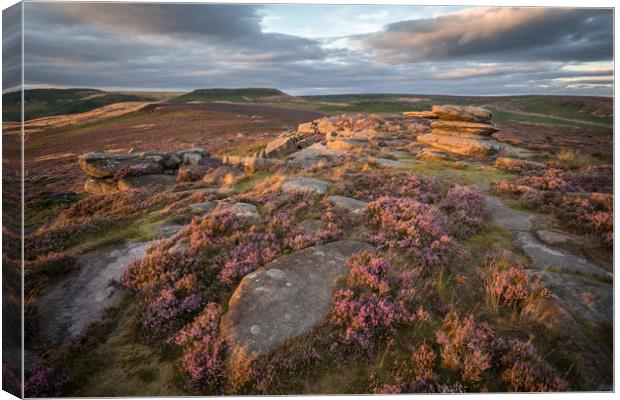 Over Owler Tor Sunset Canvas Print by James Grant
