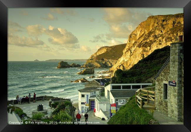 Trevaunance Evening  Framed Print by Rob Hawkins