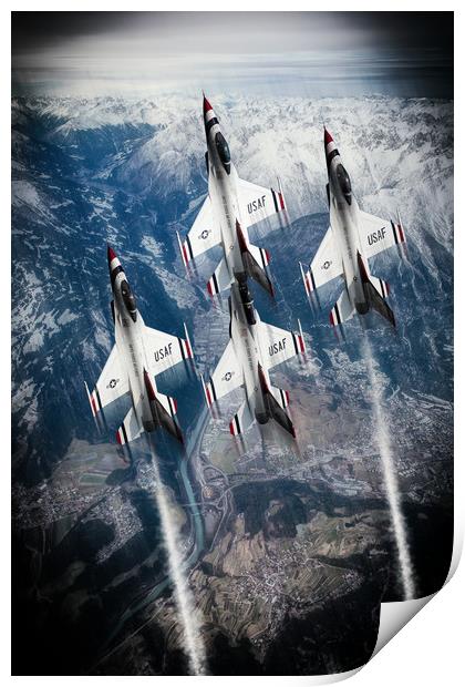 USAF Thunderbirds Print by J Biggadike
