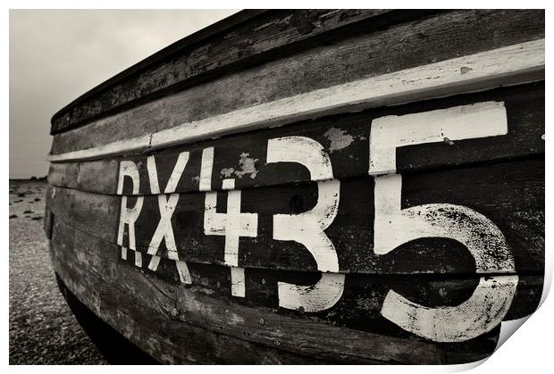 Weathered boat hull Print by Chris Harris