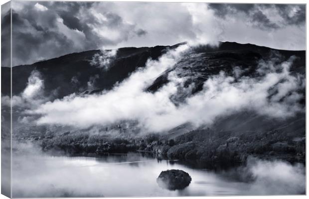 The Lakes in the mist Canvas Print by Chris Harris