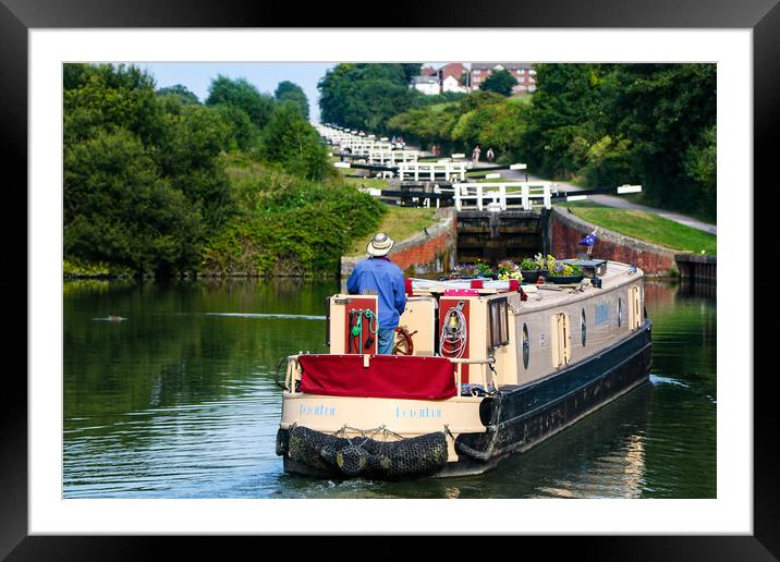 Caen Hill Locks Framed Mounted Print by Oxon Images