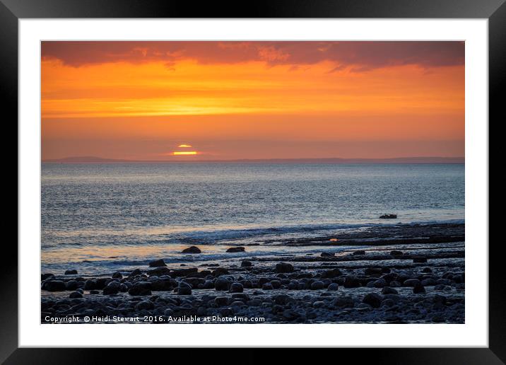 Sunset Across the Bristol Channel Framed Mounted Print by Heidi Stewart